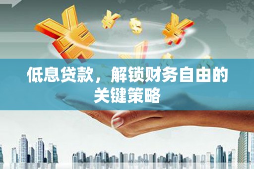 赵县低息贷款，解锁财务自由的关键策略