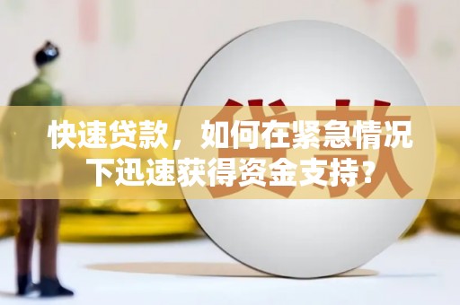 赵县快速贷款，如何在紧急情况下迅速获得资金支持？