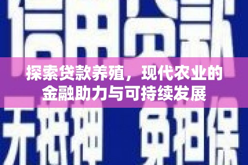 赵县探索贷款养殖，现代农业的金融助力与可持续发展