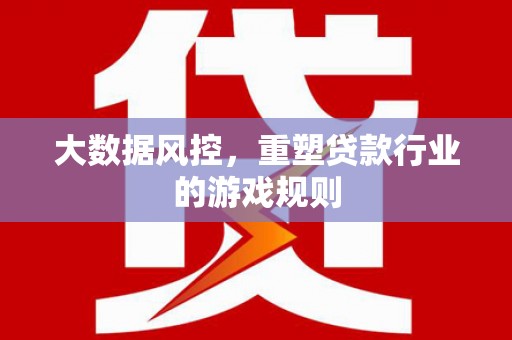 赵县大数据风控，重塑贷款行业的游戏规则