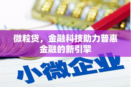 赵县微粒贷，金融科技助力普惠金融的新引擎