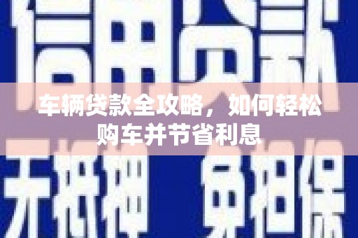 赵县车辆贷款全攻略，如何轻松购车并节省利息
