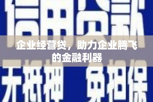 赵县企业经营贷，助力企业腾飞的金融利器