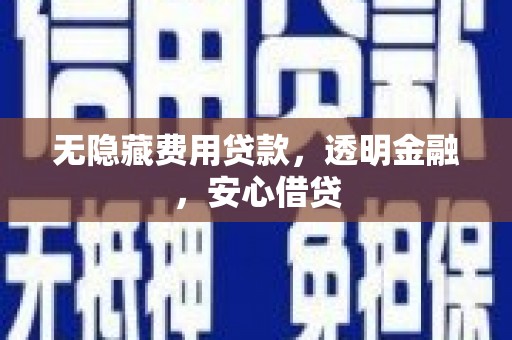 赵县无隐藏费用贷款，透明金融，安心借贷