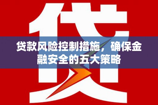 赵县贷款风险控制措施，确保金融安全的五大策略