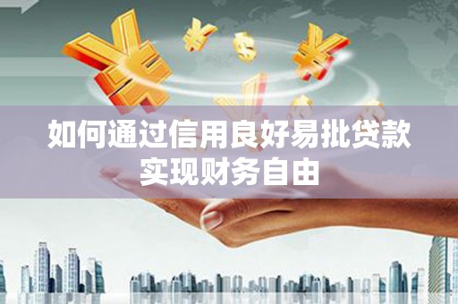 赵县如何通过信用良好易批贷款实现财务自由
