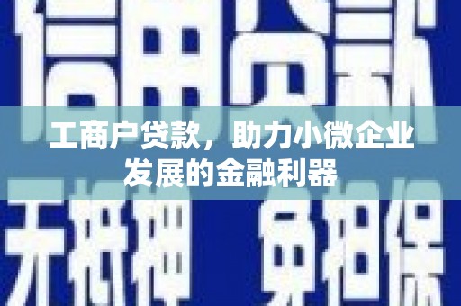 赵县工商户贷款，助力小微企业发展的金融利器