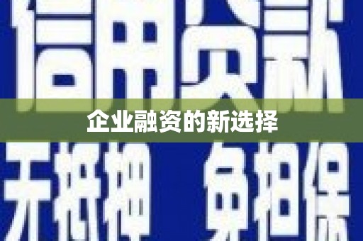 赵县企业融资的新选择