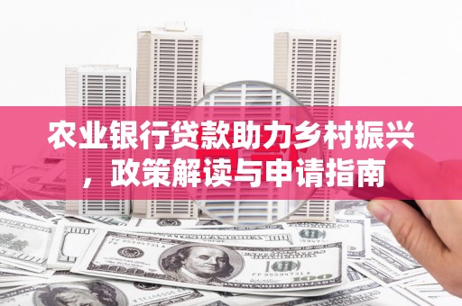赵县农业银行贷款助力乡村振兴，政策解读与申请指南