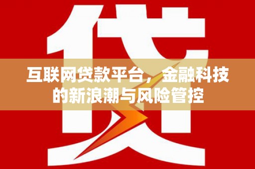 赵县互联网贷款平台，金融科技的新浪潮与风险管控