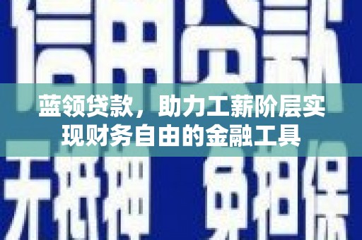 赵县蓝领贷款，助力工薪阶层实现财务自由的金融工具