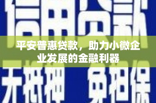 赵县平安普惠贷款，助力小微企业发展的金融利器