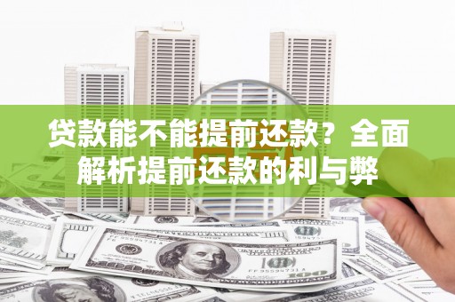 赵县贷款能不能提前还款？全面解析提前还款的利与弊