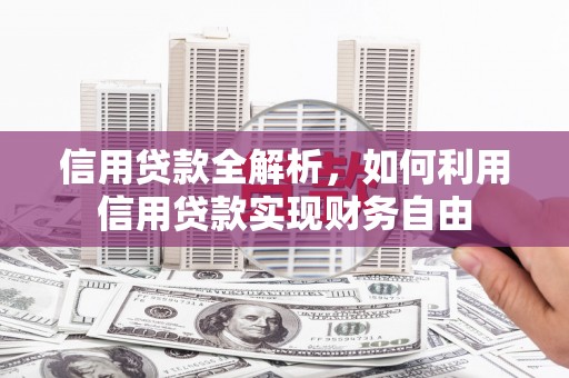 赵县信用贷款全解析，如何利用信用贷款实现财务自由